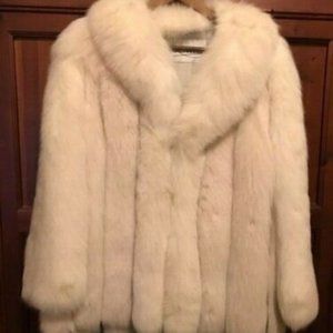 Real Fox FurJacket Elegant White Blush w/Appraisal